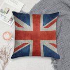 British Union Jack Flag Grungy Vintage Version Soft Anti-Pilling Throw Pillow