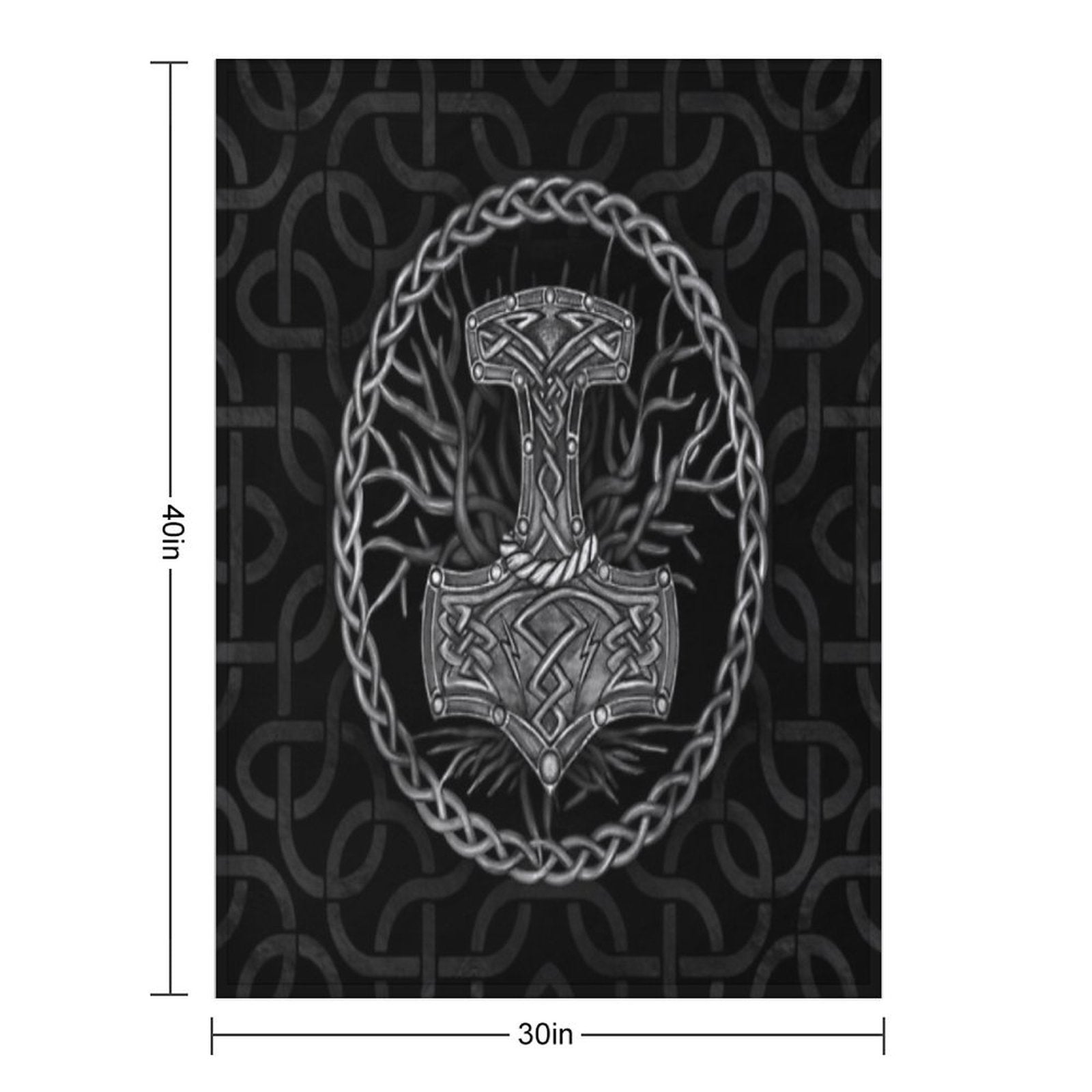Mjolnir - The Hammer of Thor And Tree of Life Anti-pilling Throw Blanket
