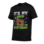 Boy Kids It's My 6th Birthday Pixel Number Video Game  Easy-care T-Shirt