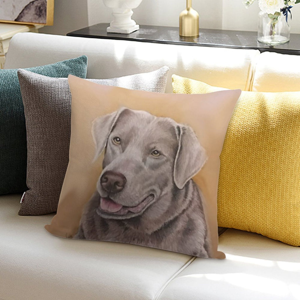 Silver Labrador Retriever Soft Fade-Resistant Throw Pillow