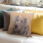 Silver Labrador Retriever Soft Fade-Resistant Throw Pillow