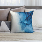 Blue Tides - Alcohol Ink Painting Soft Home Decor Throw Pillow