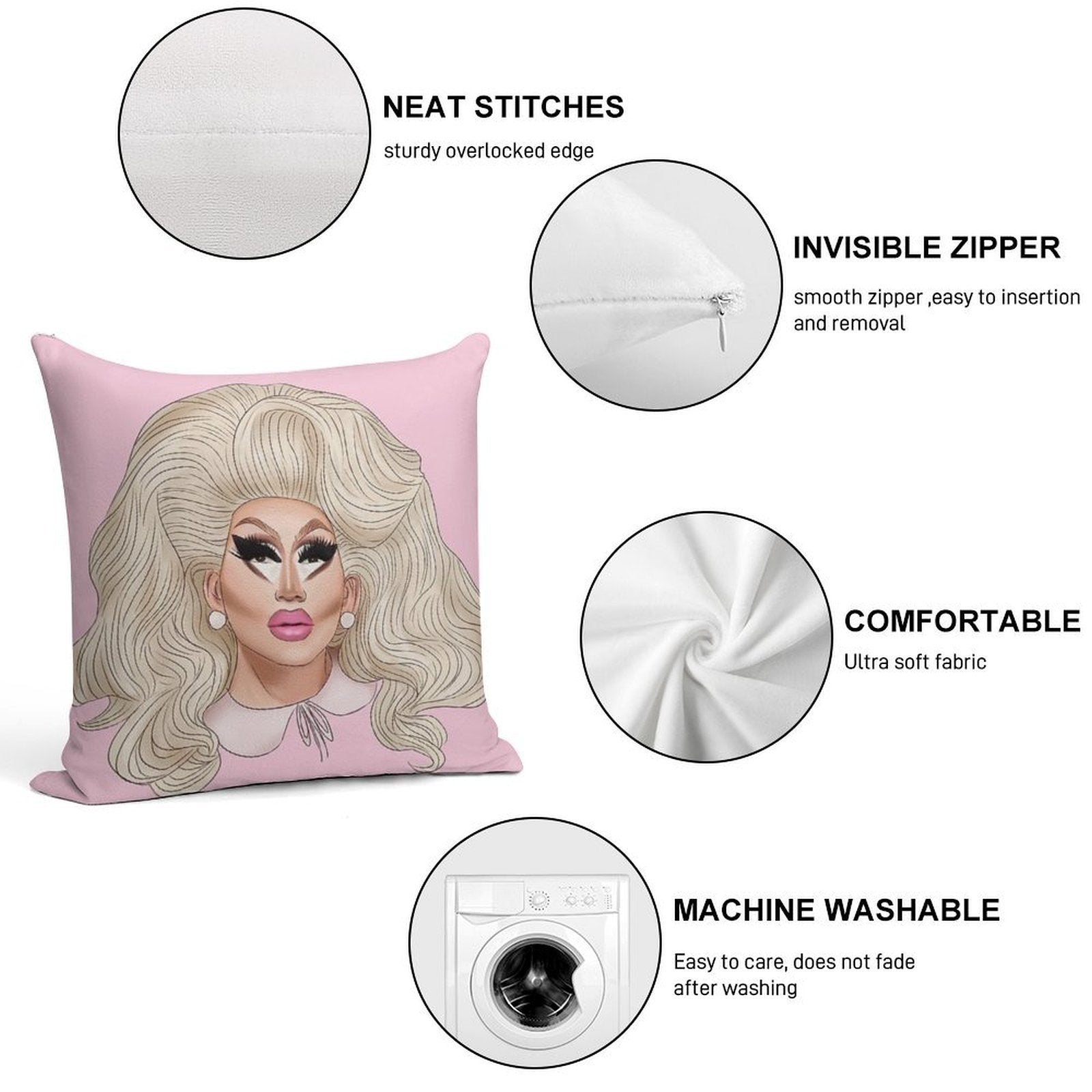 Trixie Mattel Soft Warmth Comfort Throw Pillow