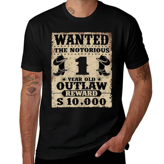 1st Birthday Wanted 1 Year Old Outlaw Bday  Easy-care T-Shirt
