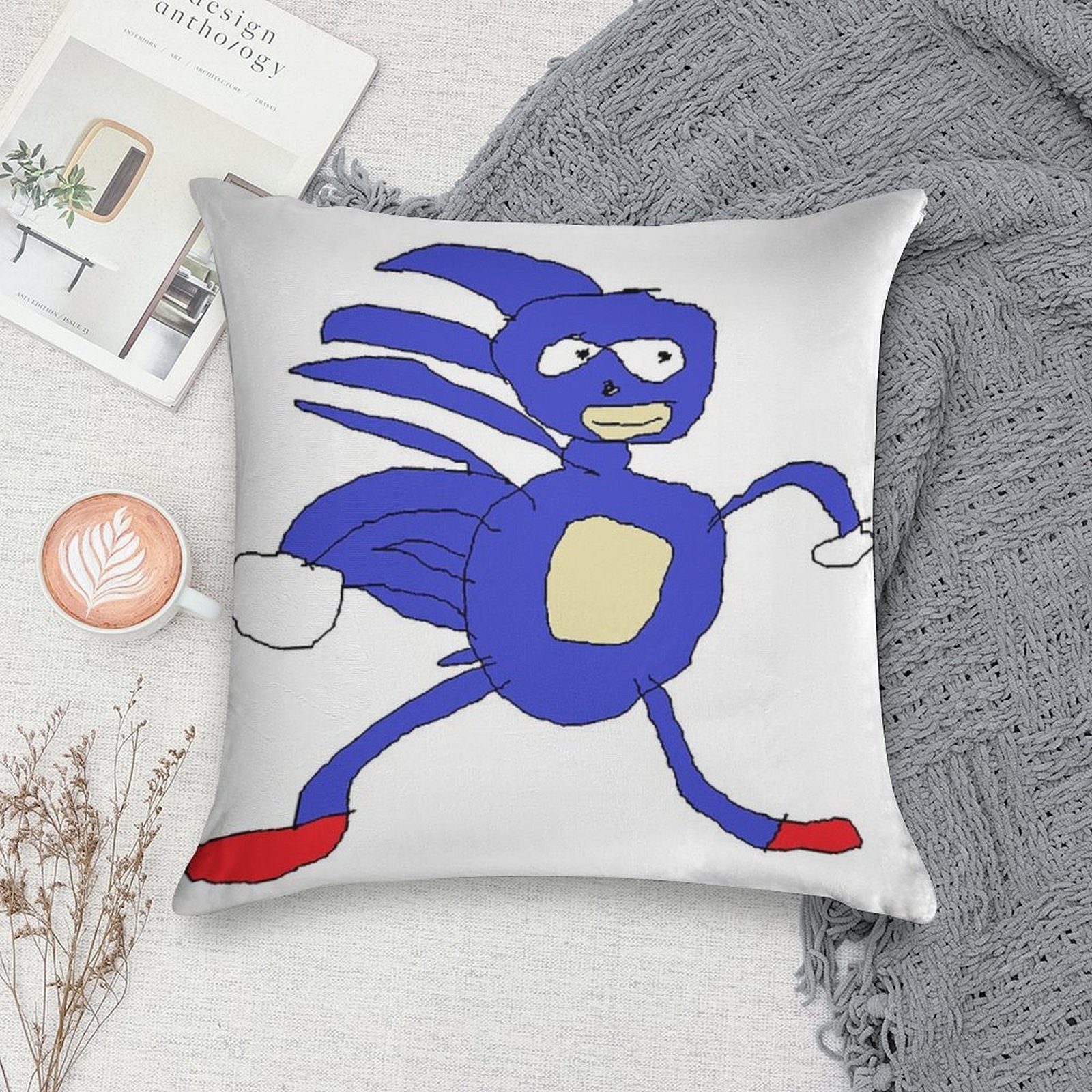 Sanic Soft Easy Maintenance Throw Pillow
