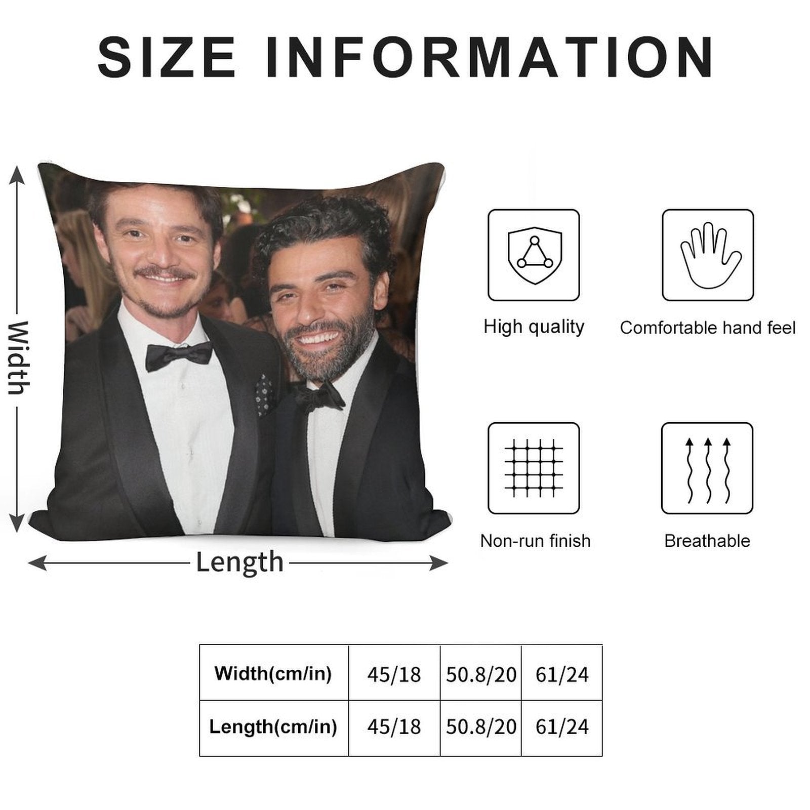 Oscar Isaac & Pedro Pascal Soft Anti-Pilling Throw Pillow