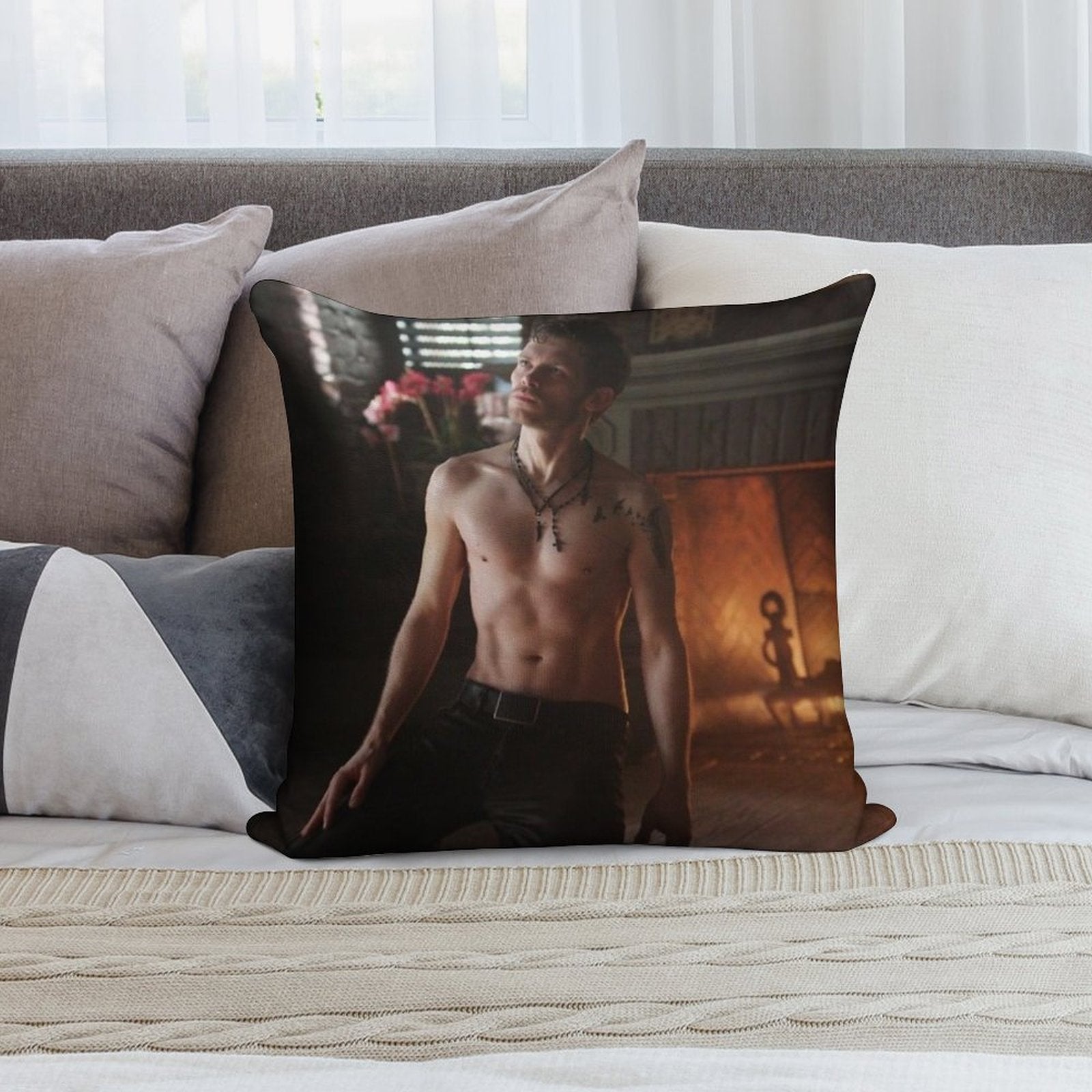 Klaus Mikaelson Soft Luxury Feel Throw Pillow