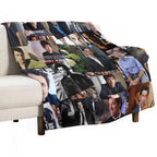 Patrick Dempsey Abstract Collage Travel-friendly Throw Blanket