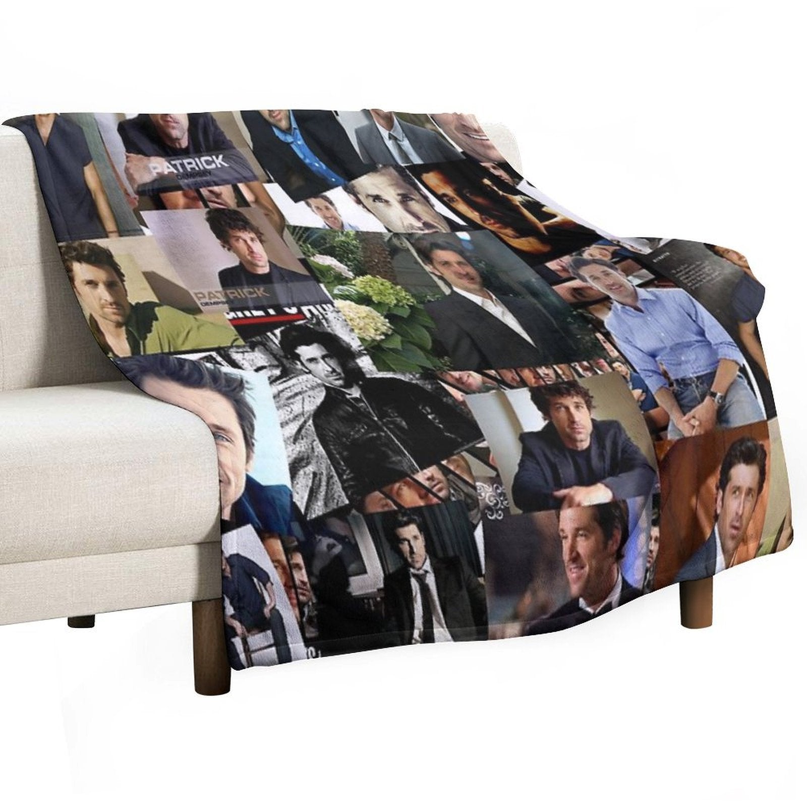Patrick Dempsey Abstract Collage Travel-friendly Throw Blanket