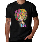 Afro Women Flowers Butterfly Latina African American Melanin  Moisture-wicking T-Shirt