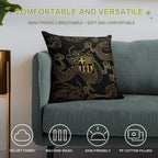 Barca Gold And Black Dragons Soft Reinforced Edging Throw Pillow