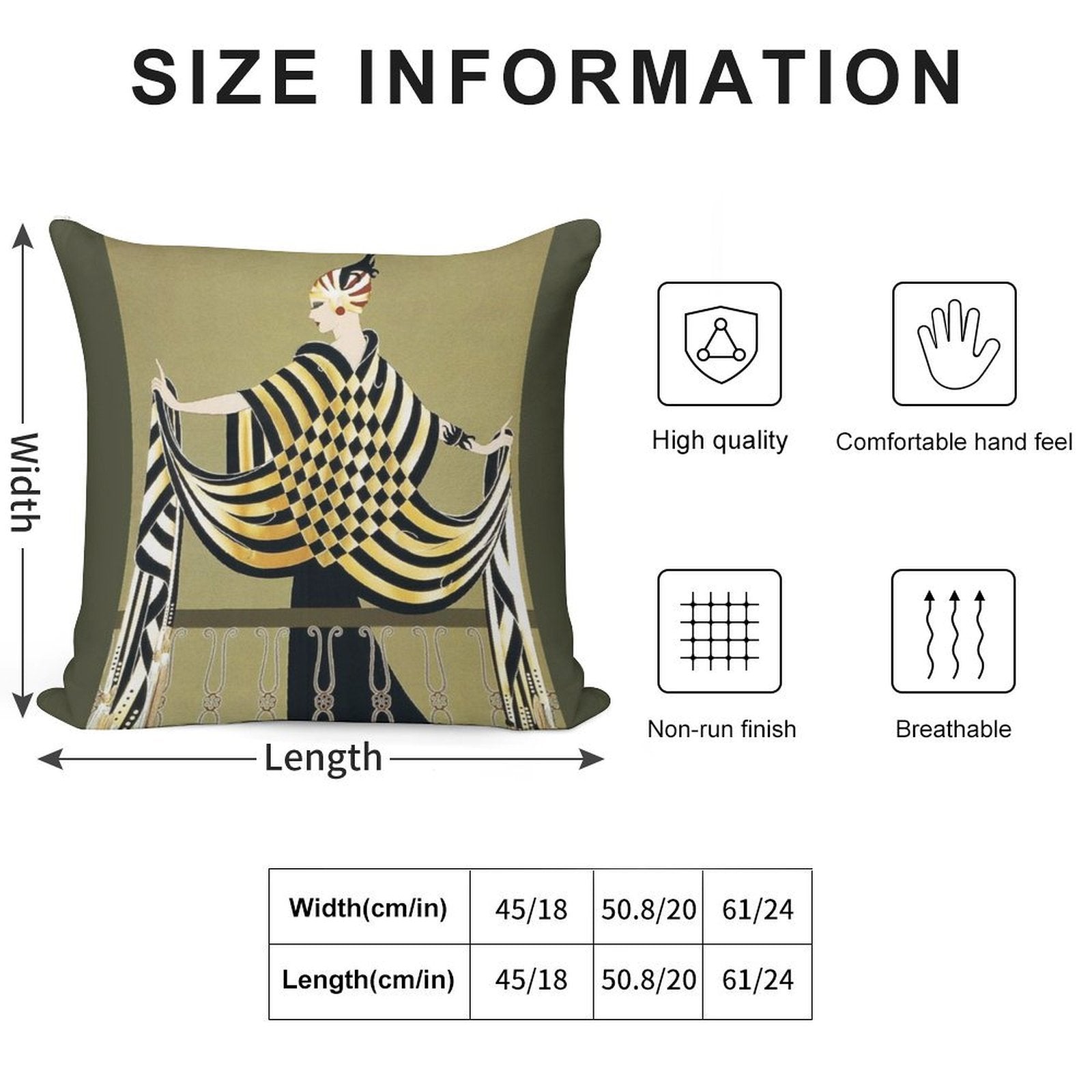LADY OF THE CHESS Art Deco Beauty Fashion Soft Shrink-Resistant Throw Pillow