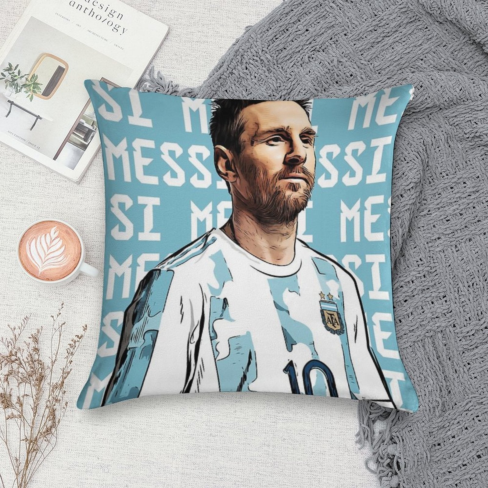 Lionel Messi Soft Gift Ready Throw Pillow