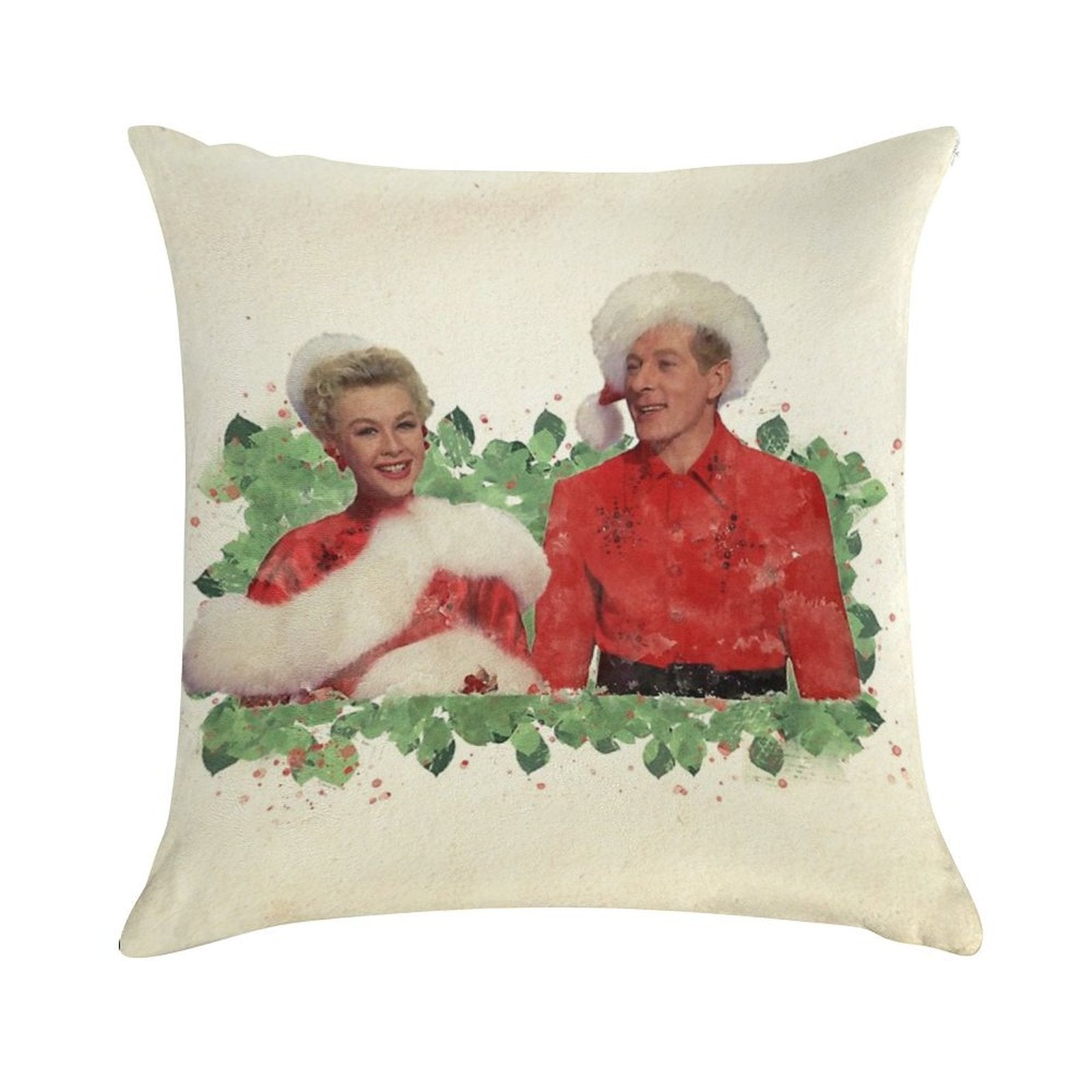 Phil & Judy (White Christmas) Soft Luxury Feel Throw Pillow