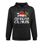 Grandma Claus Christmas Lights Pajama Family Matching Versatile Streetwear Hoodie