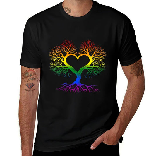 Womens Tree Life Rainbow LGBT Gay Pride Ally  Slim-fit Cut T-Shirt