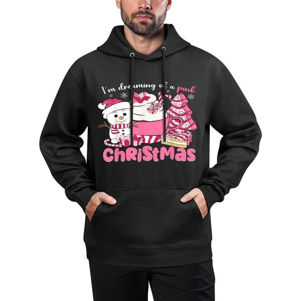 Im Dreaming of A Pink Christmas Snowman Tree Cake Xmas Casual Wear Hoodie