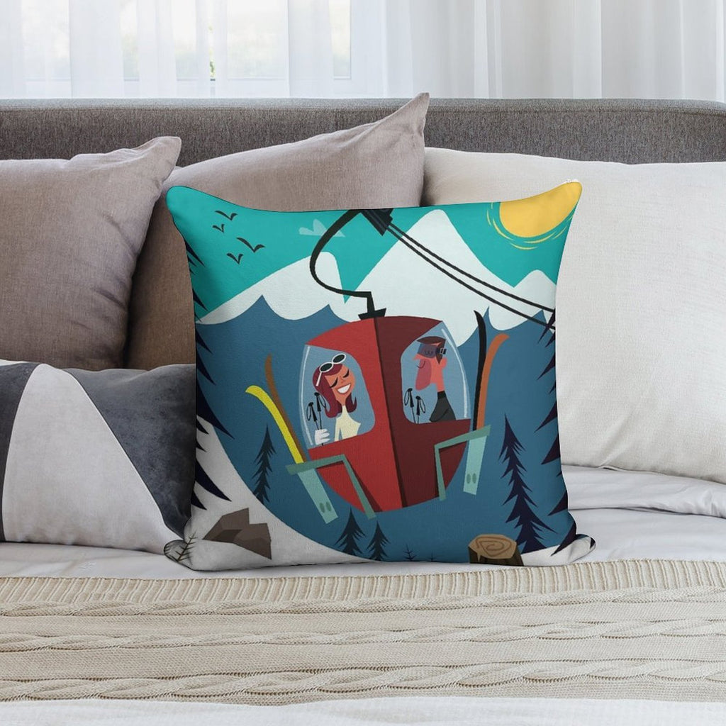 Les Arc Poster Soft Skin-Friendly Throw Pillow