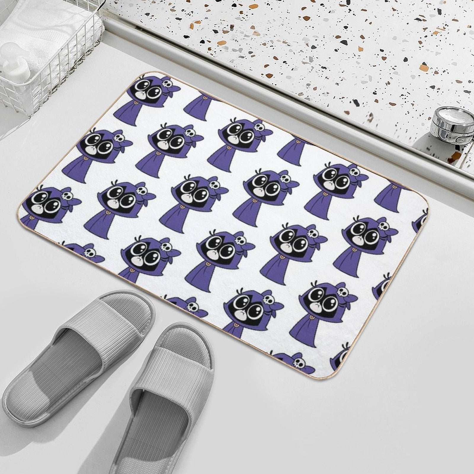 Chibi Raven Baby  Long-Lasting Bath Mat