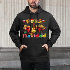 Feliz Navidad Mexican Fiesta Hot Pepper Guitar Xmas Party Casual Wear Hoodie