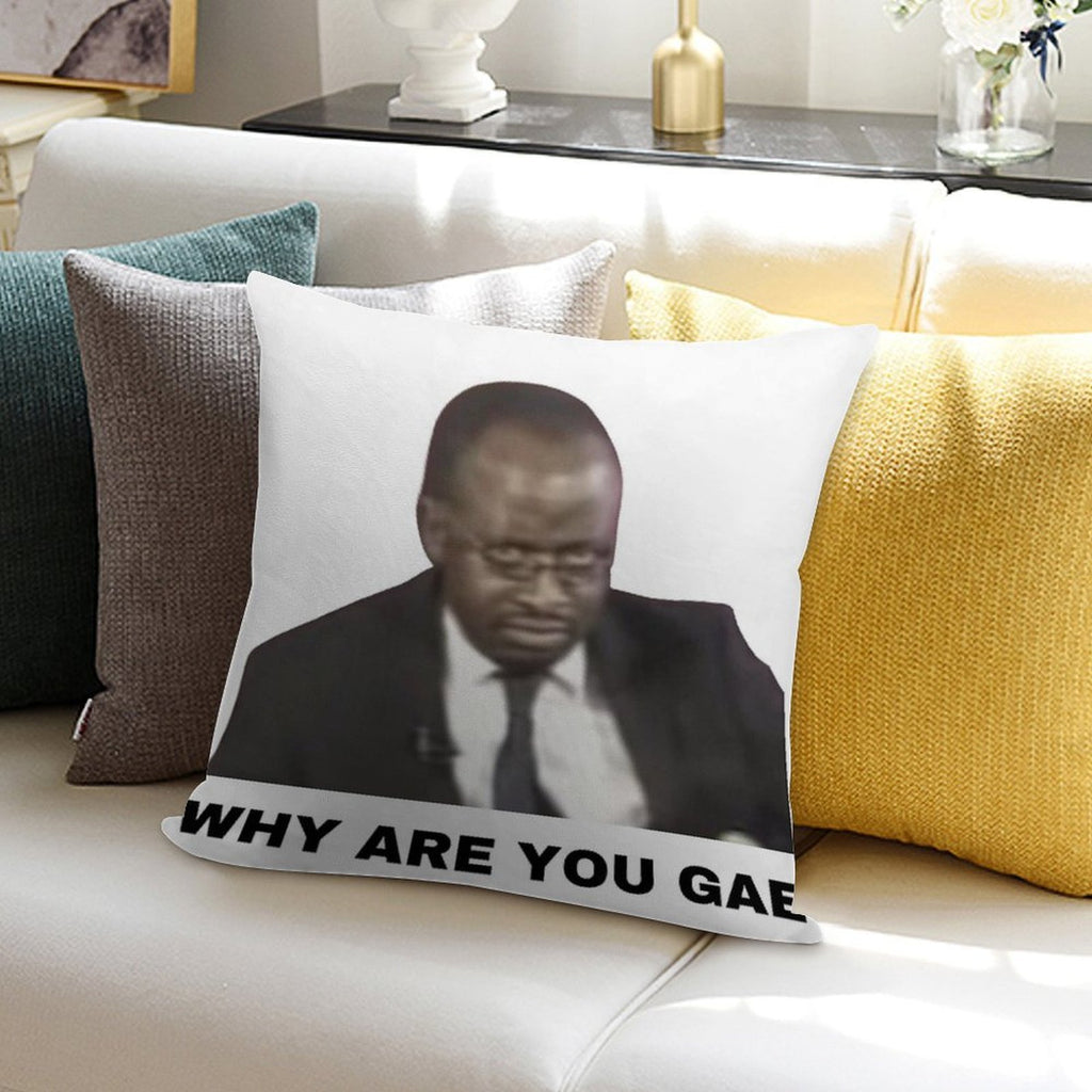Why Are You Gae Meme Uganda Gay Rights Interview Viral Video Soft Decorative Cover Throw Pillow