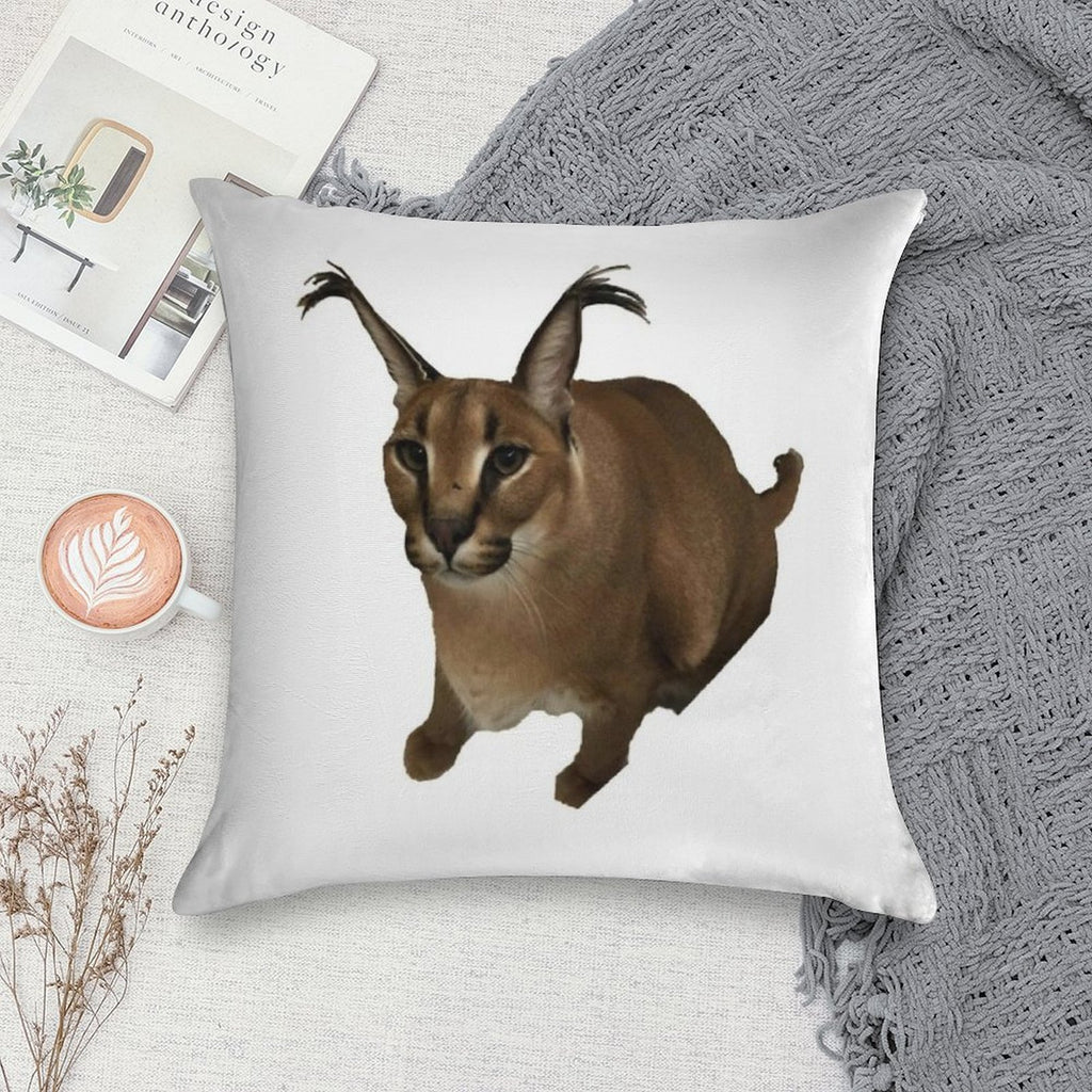 Big Floppa Soft Reinforced Edging Throw Pillow