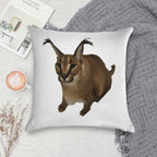 Big Floppa Soft Reinforced Edging Throw Pillow