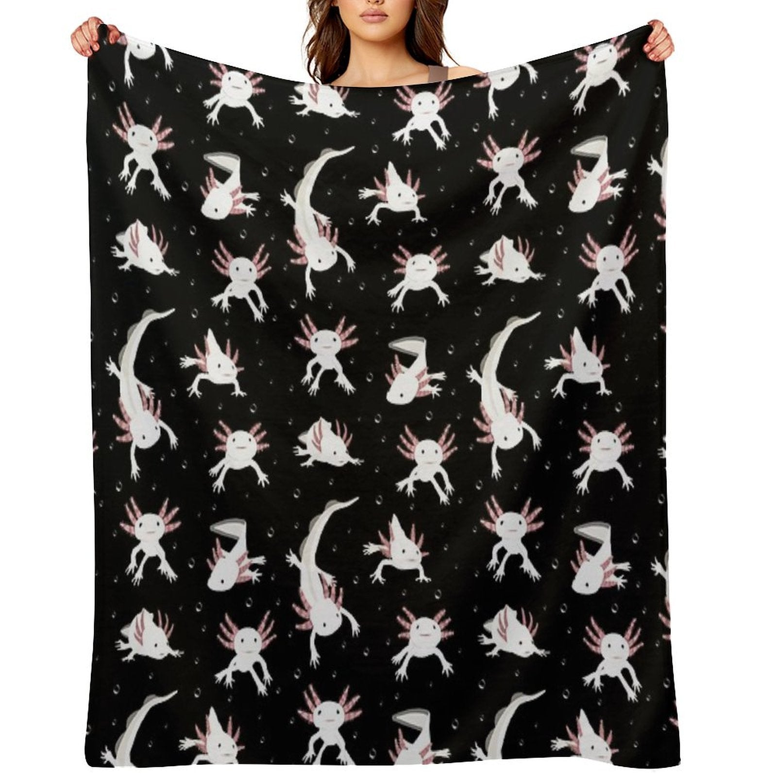 Axolotls Easy Care Throw Blanket