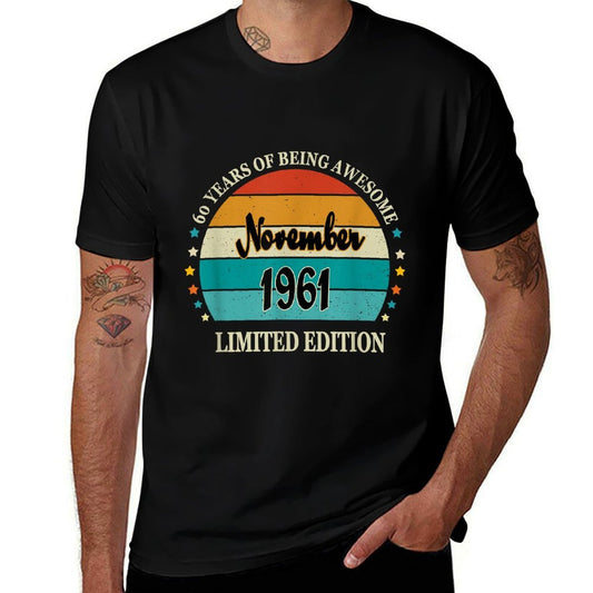 Retro November 1961 60 Years of Being Awesome 60th Birthday  Affordable Price T-Shirt