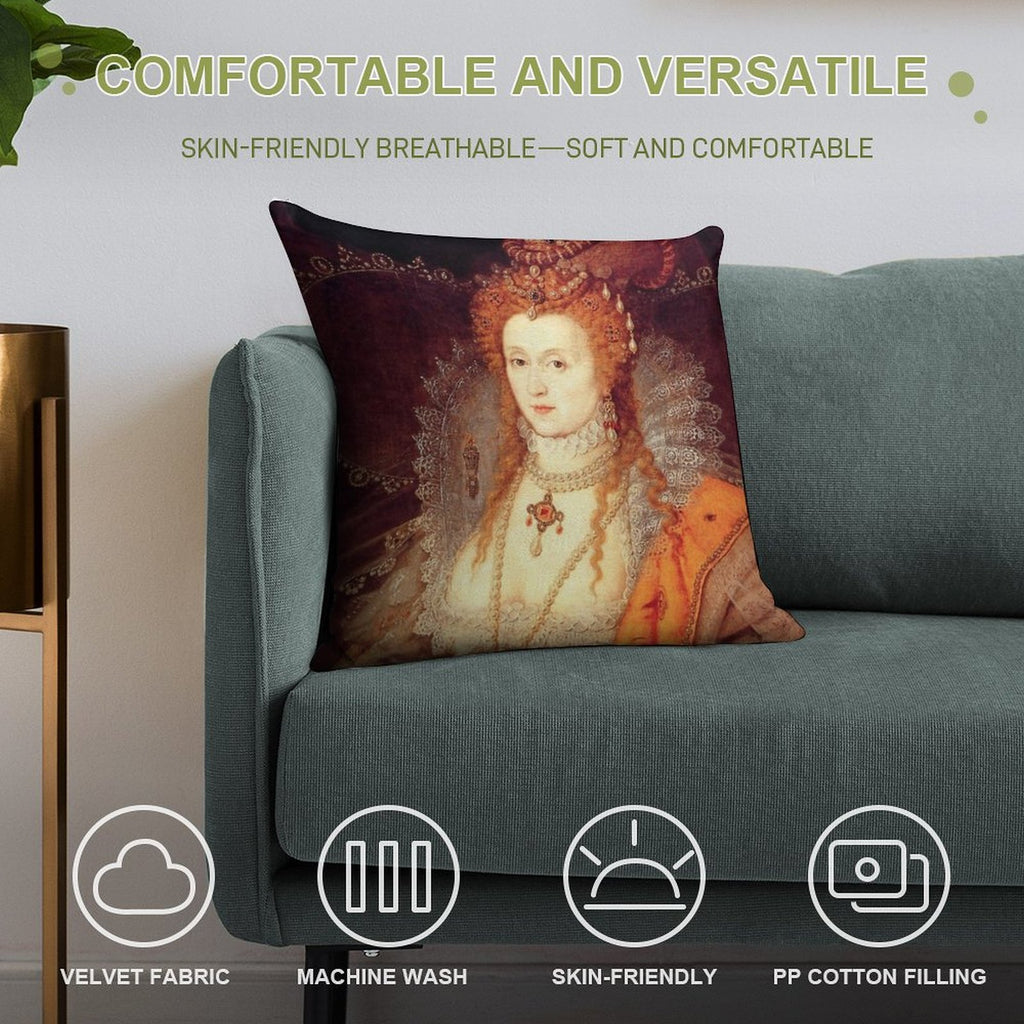 Elizabeth I Portrait Soft Easy Maintenance Throw Pillow