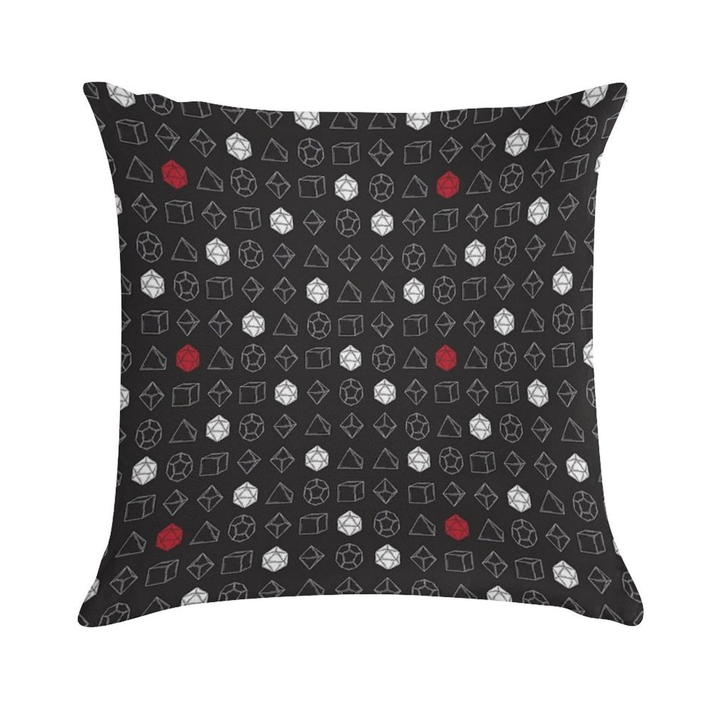 Dungeons And Dragons Dice Set D20 Pattern Soft Warmth Comfort Throw Pillow
