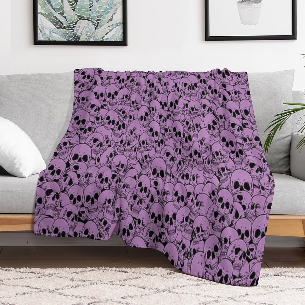 Purple Skulls Multi-functional Throw Blanket