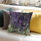 Violet And Olive Abstract Painting Soft Hidden Zipper Throw Pillow