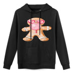 Gingerbread Blowing Bubble Gum Pink Sunglasses Christmas Easy Care Hoodie