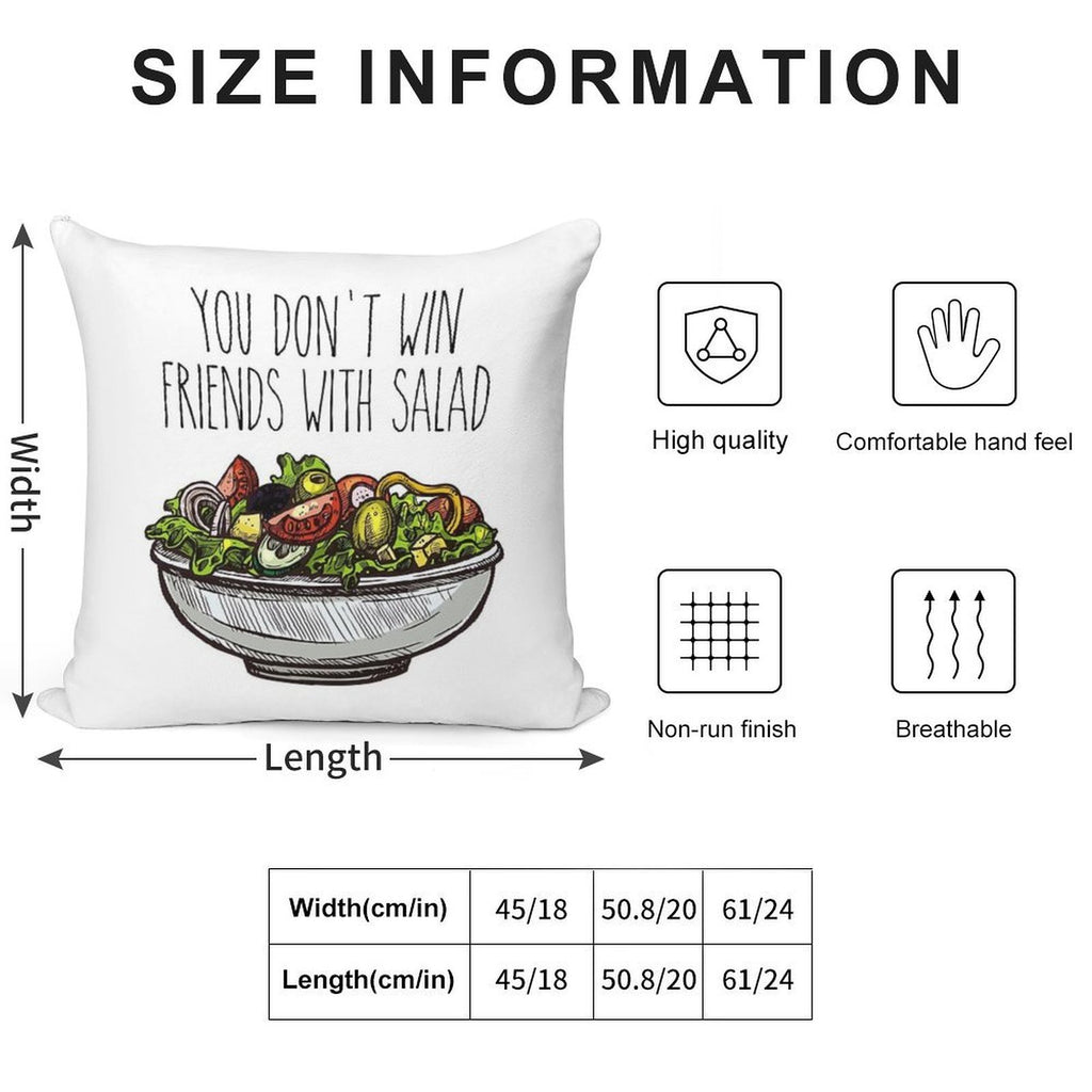 Simpsons Salad Soft Short Plush Fabric Throw Pillow