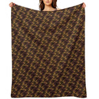 Houndstooth Brown Luxurious Pattern Anti-pilling Throw Blanket