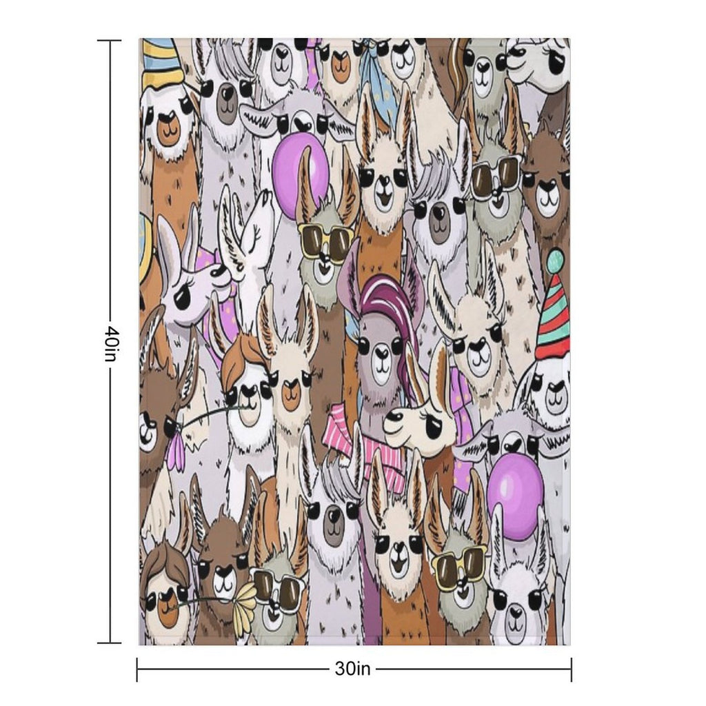 Llama Llama Party Selfie Premium Throw Blanket