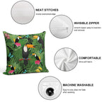 Toucan Tropic Soft Reinforced Edging Throw Pillow
