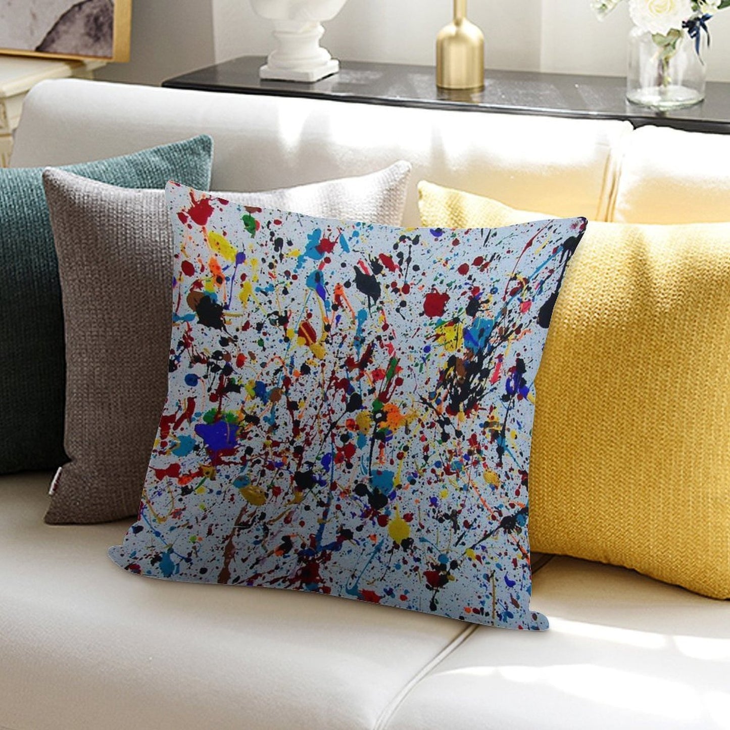 Splatter Paint Soft Multiple Sizes Throw Pillow
