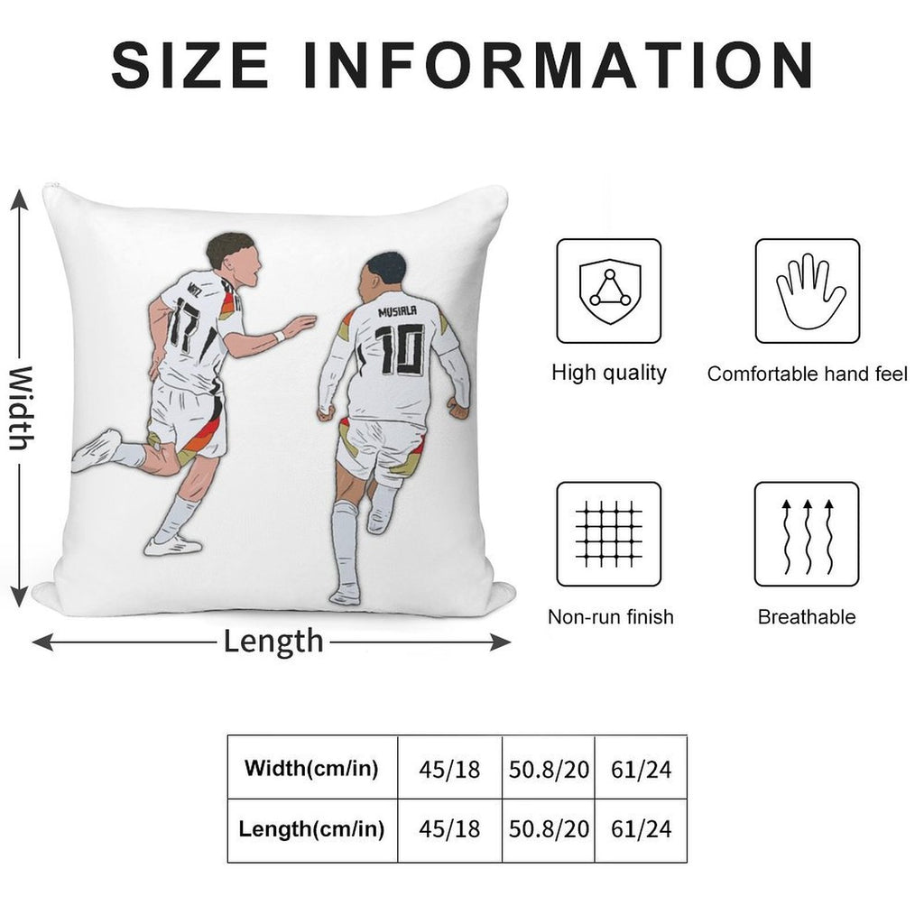 Florian Wirtz & Jamal Musiala Germany Celebration Soft Ultra-Soft Texture Throw Pillow