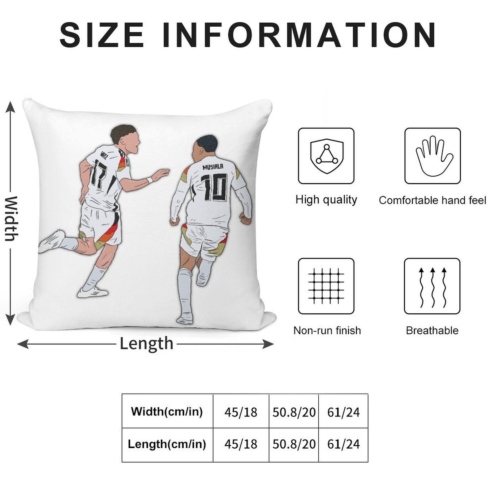 Florian Wirtz & Jamal Musiala Germany Celebration Soft Ultra-Soft Texture Throw Pillow