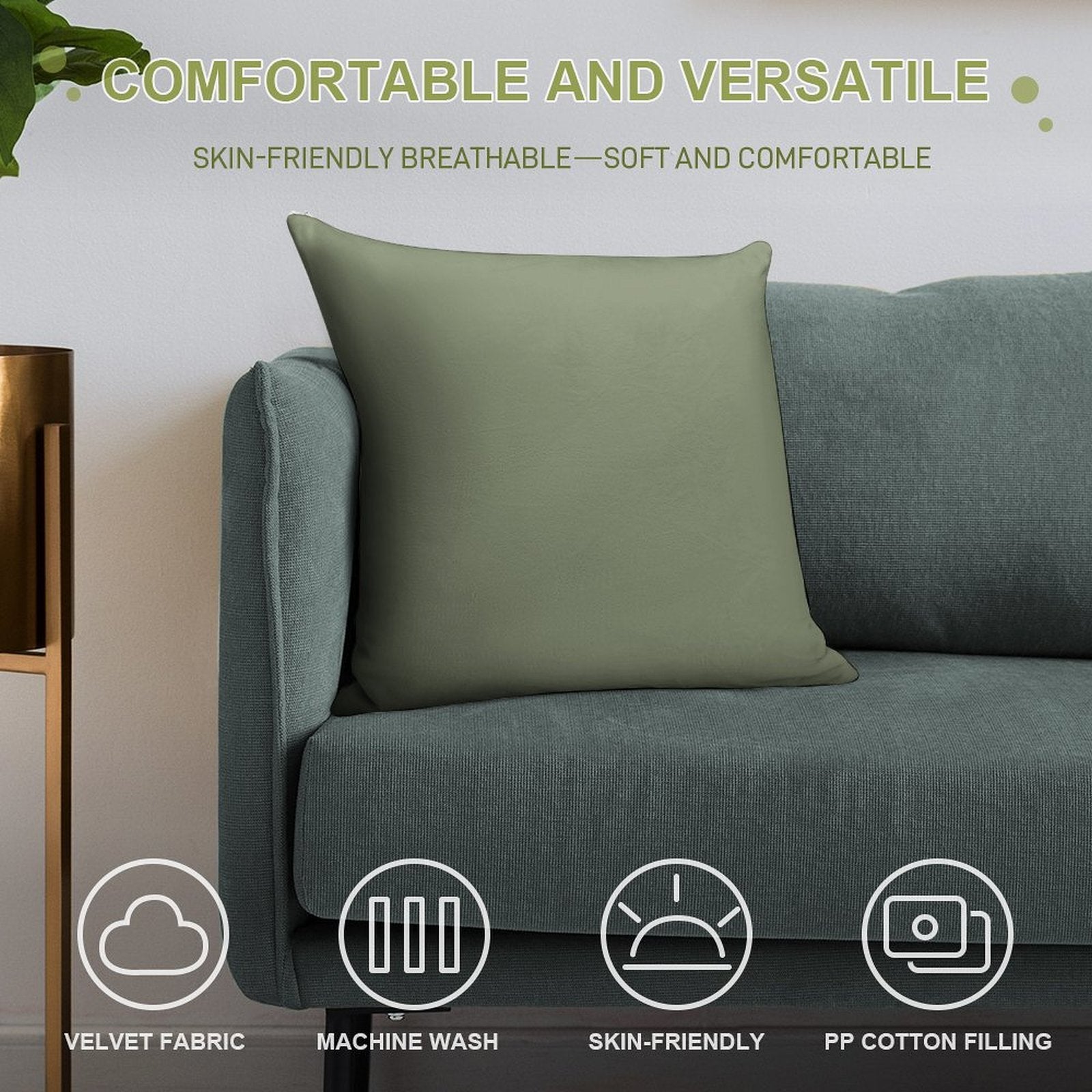 Sage Soft Decorative Cover Throw Pillow