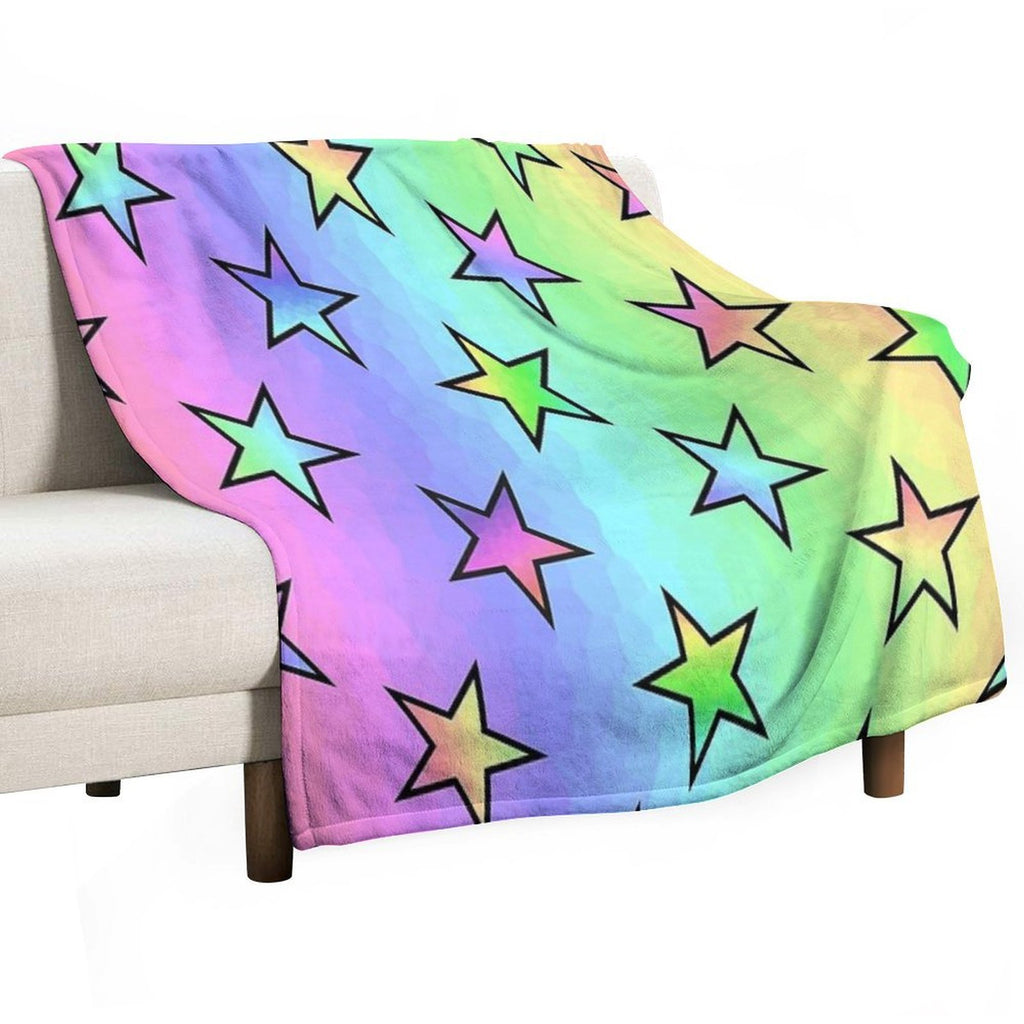 Colorful Star Pattern Compact Throw Blanket