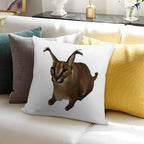 Big Floppa Soft Reinforced Edging Throw Pillow