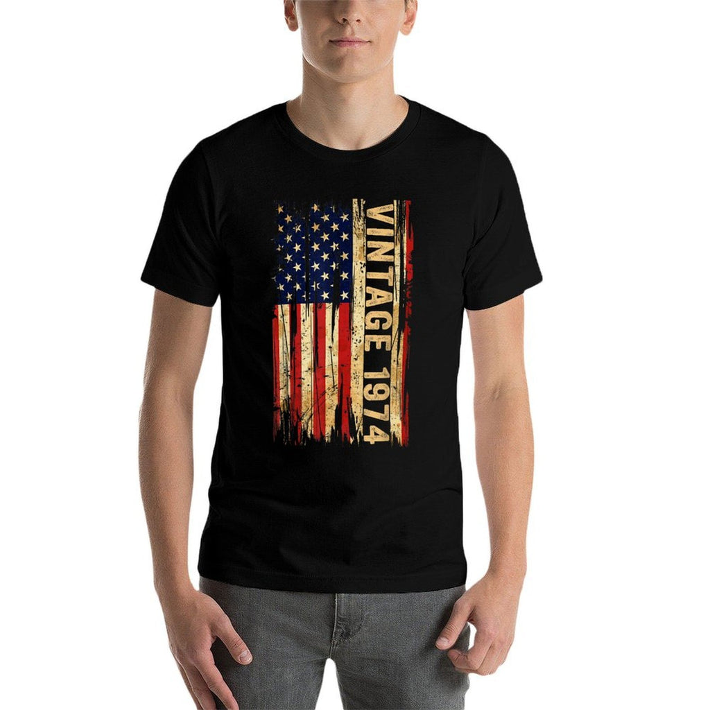 50 Years Old Vintage 1974 American 50th Birthday Men  Cotton T-Shirt