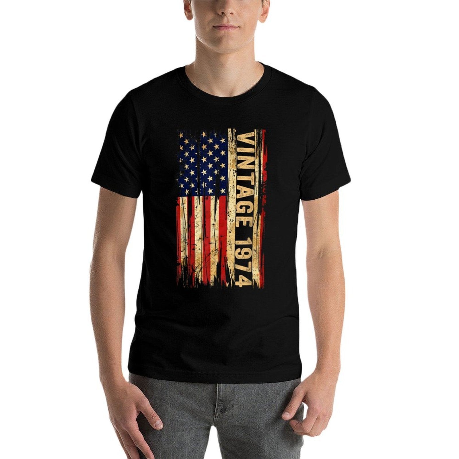 50 Years Old Vintage 1974 American 50th Birthday Men  Cotton T-Shirt