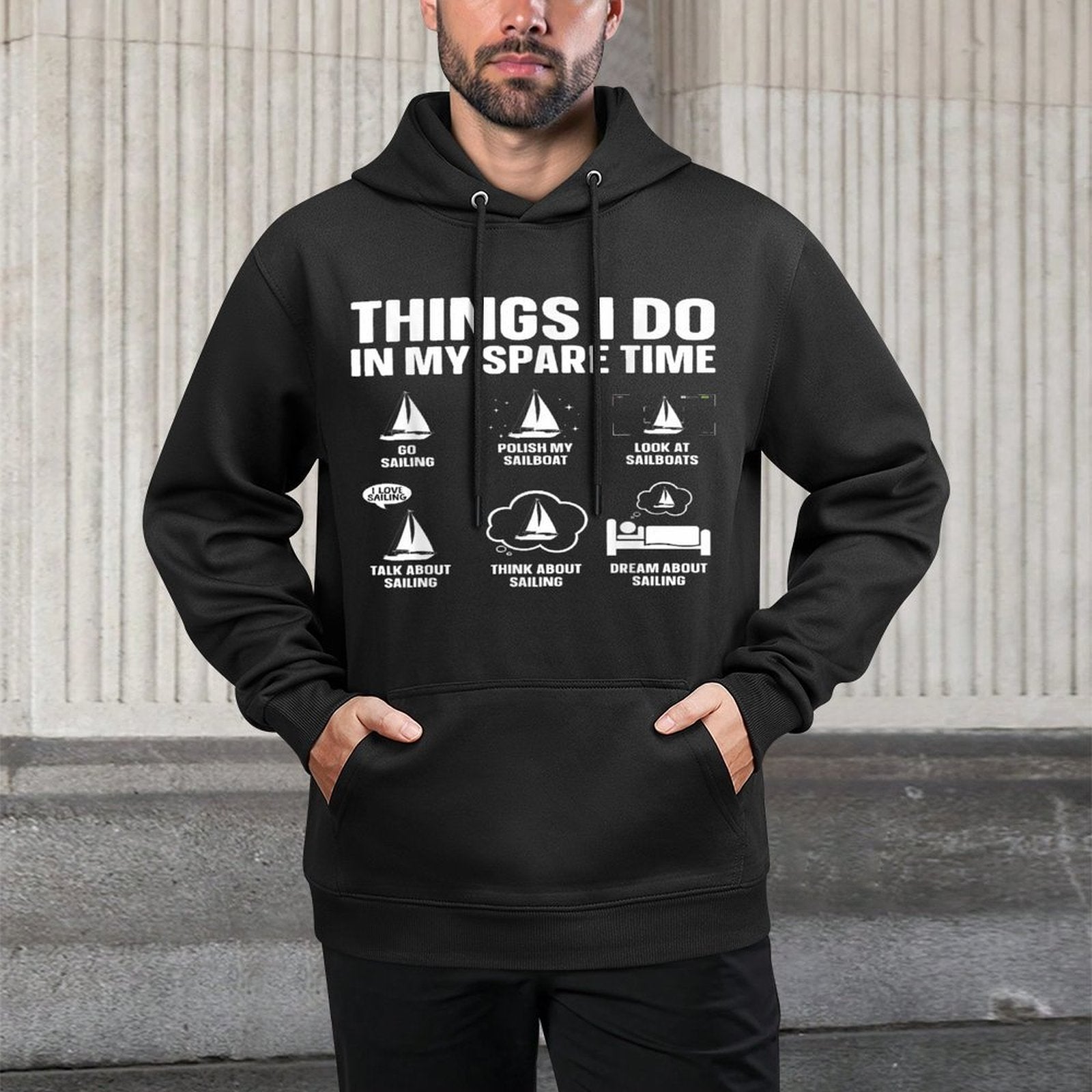 Funny Sailing Art for Men Women Sailing Lover Sail Boat Pilling-Resistant Hoodie