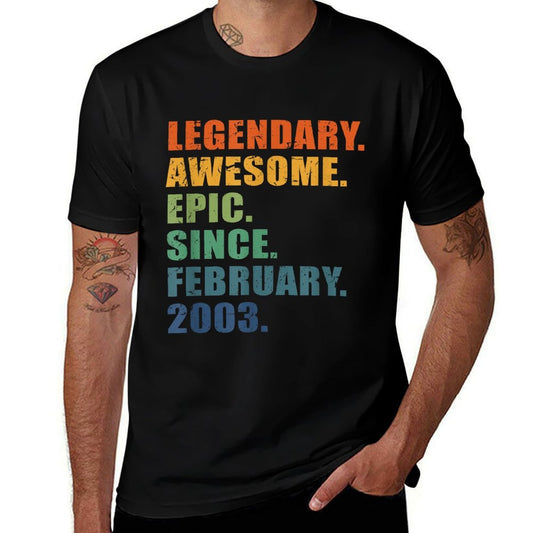 2003 February Men Women 21 Year Anniversary 21st Birthday  Relaxed-fit T-Shirt