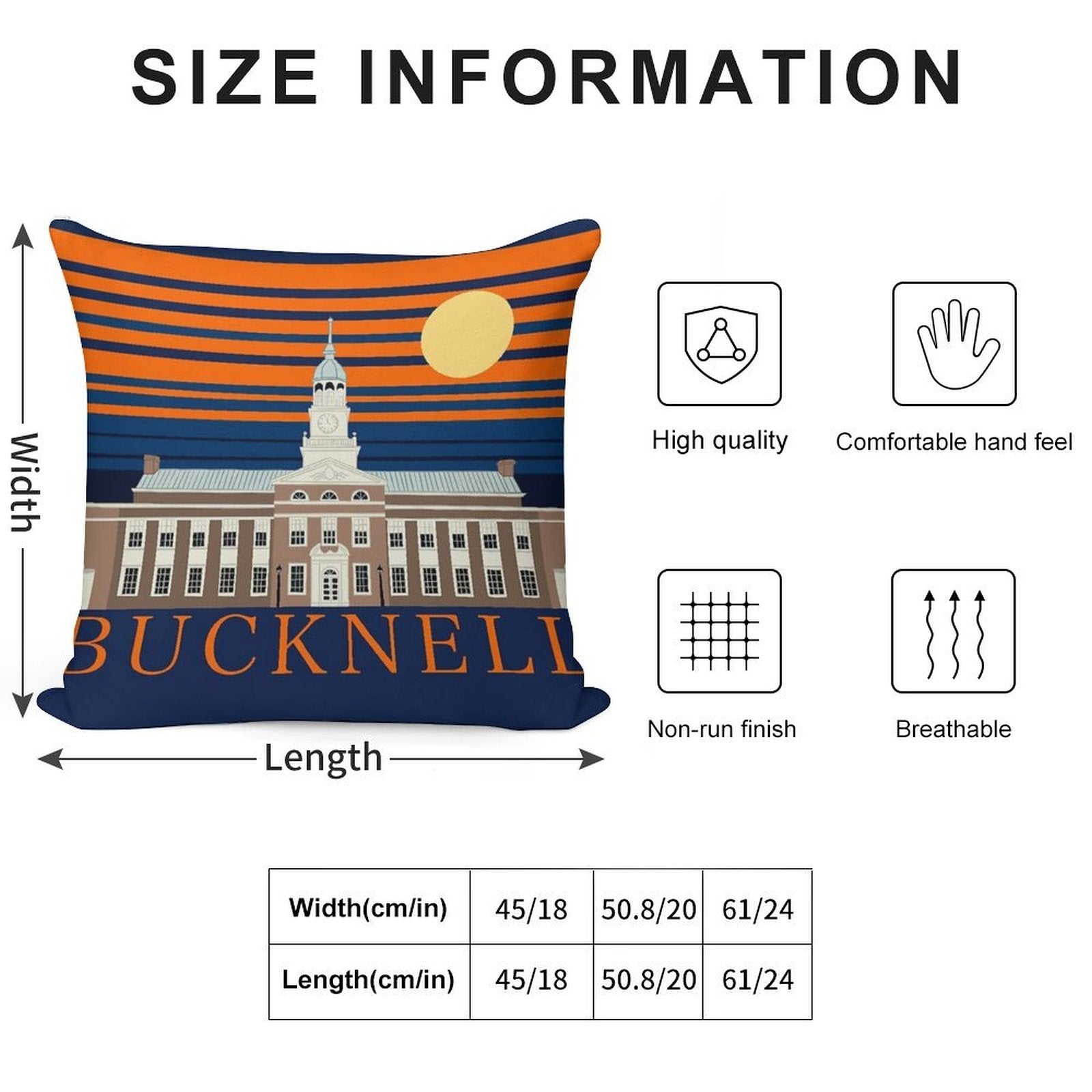 Bucknell Sunset Soft Washable Throw Pillow