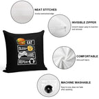 Gamer Eat, Sleep, Game, Repeat Soft Luxury Feel Throw Pillow